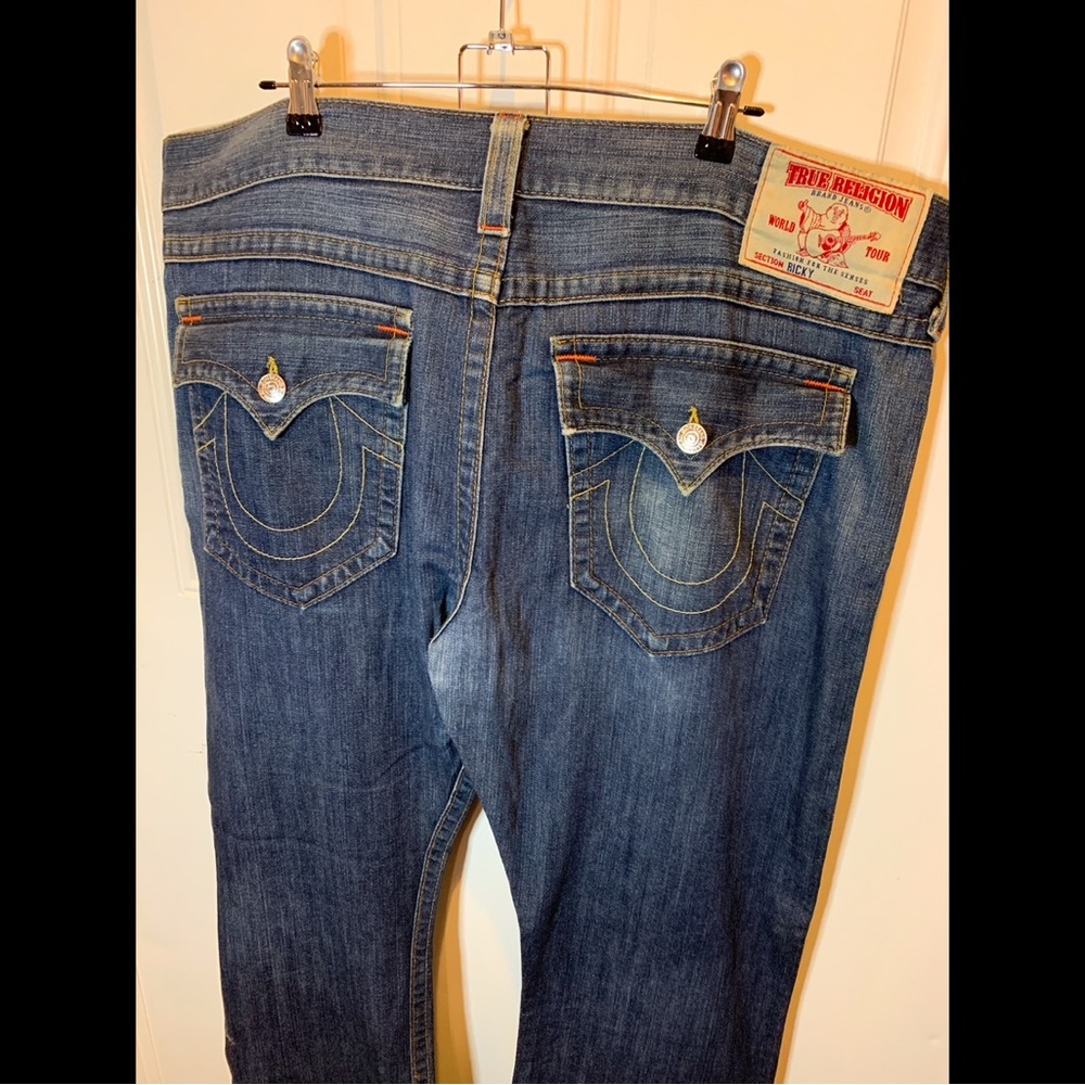 True Religion Brand Jeans World Tour Ricky Blue Jeans with Flap Pockets Size 42 - Picture 7 of 8
